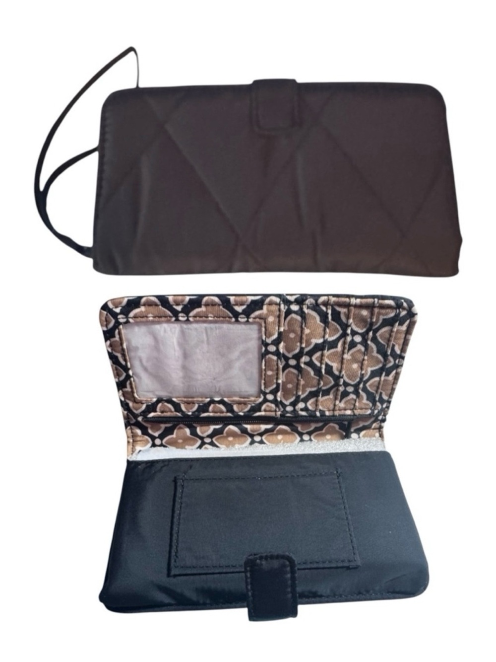 Vera Bradley Quilted Black Ultralight Phone Wristlet, NWT